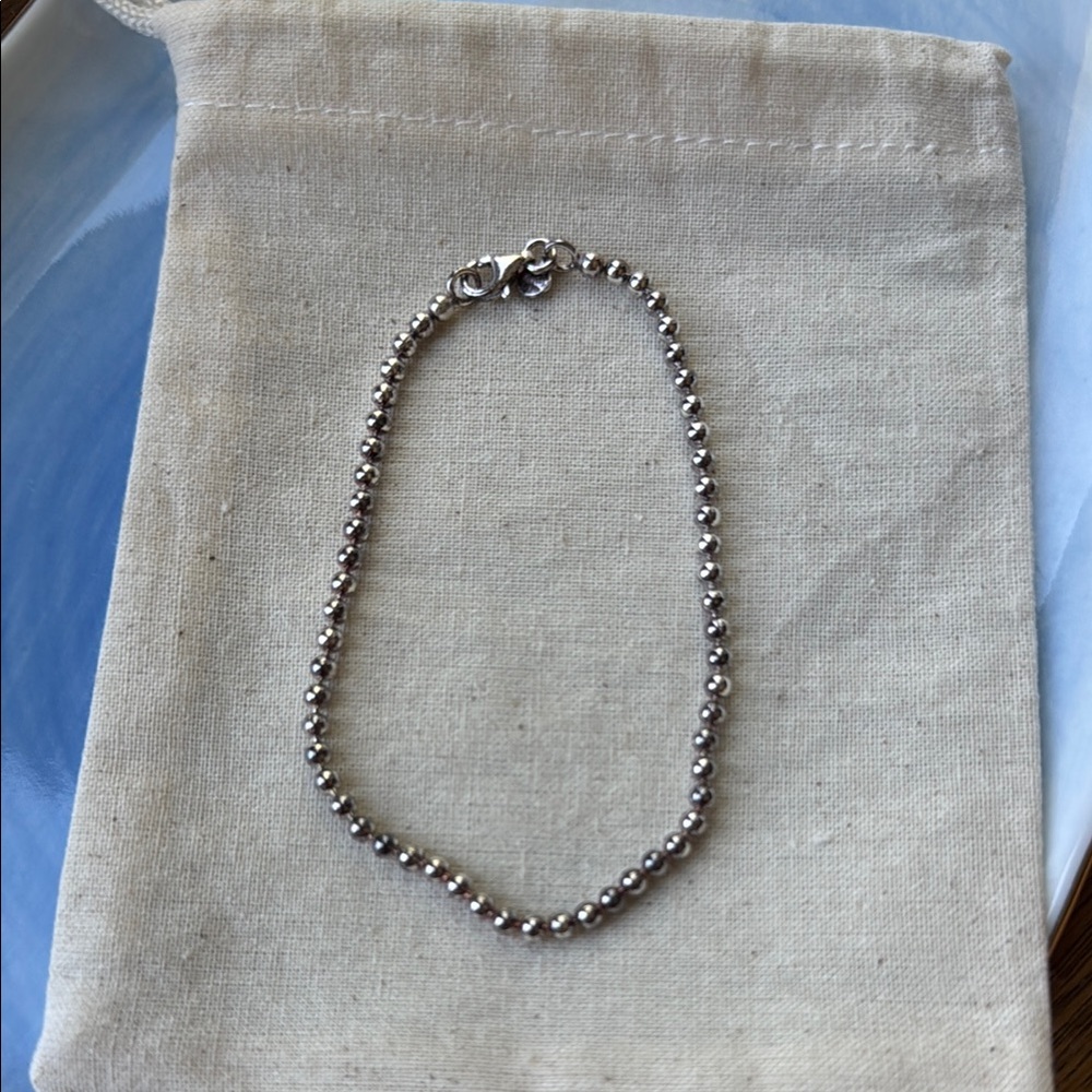 8” Silver Beaded Bracelet